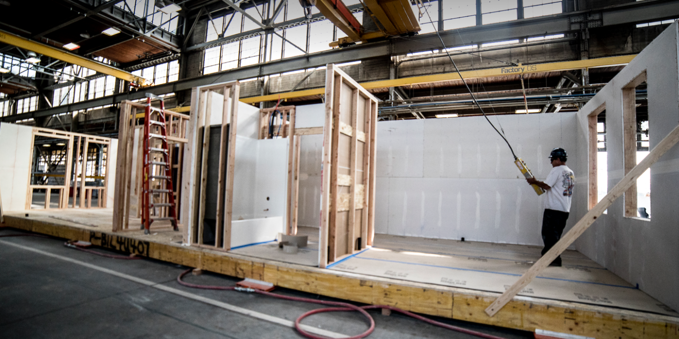 Figure 2. A look inside a modular housing factory in California