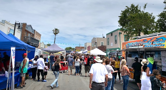 downtown Isleton filled with people for a local event